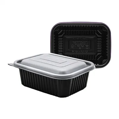 사각 찜용기 JH 20157 중 1200ml 400세트 PP 검정