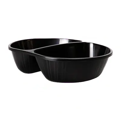 다회용 면용기 TY 2460-2A 240파이 2칸 200개 검정 중화용기 짬짜면