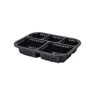 일회용 5칸 실링용기 TY 19153-5A 검정 600개입 배달포장
